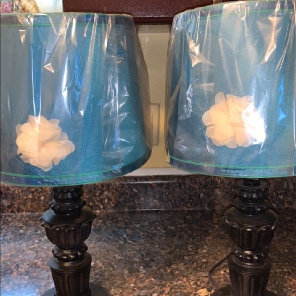 2 Turquoise Lamps